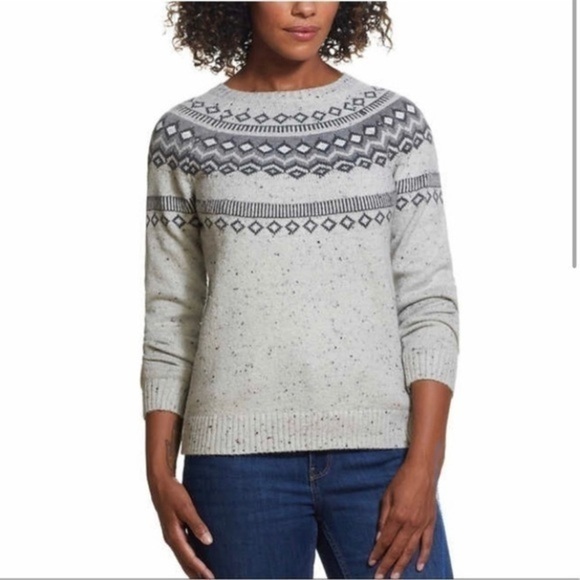 WEATHERPROOF Vintage Women's Fairisle Crewneck Sweater size XL - Picture 1 of 5